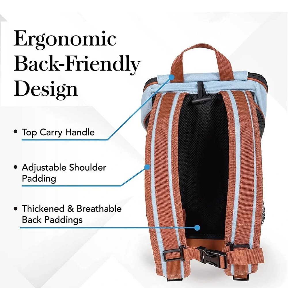 Ibiyaya New Denim Fun Lightweight Pet Backpack Cat & Dog Carrier, Denim, Small